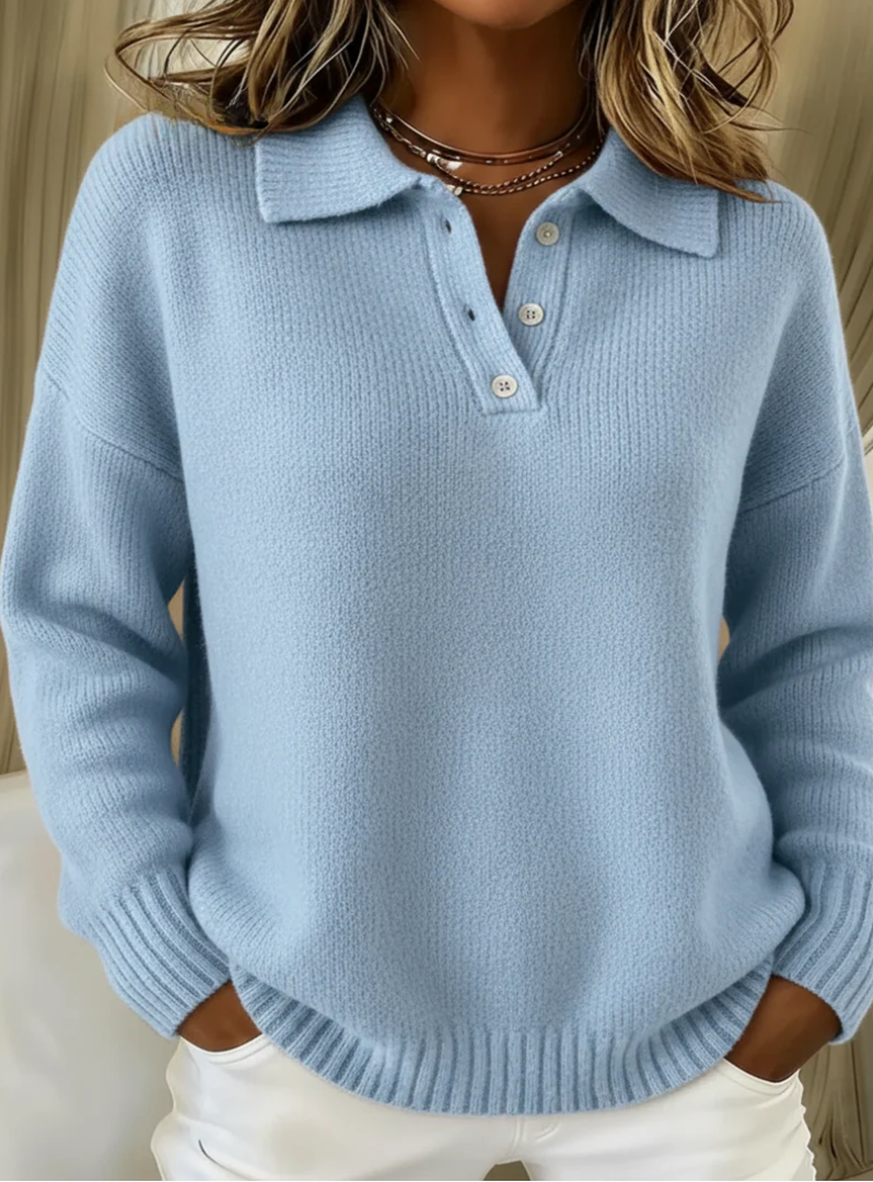 Penelope™ | Soft Knit Polo Sweater