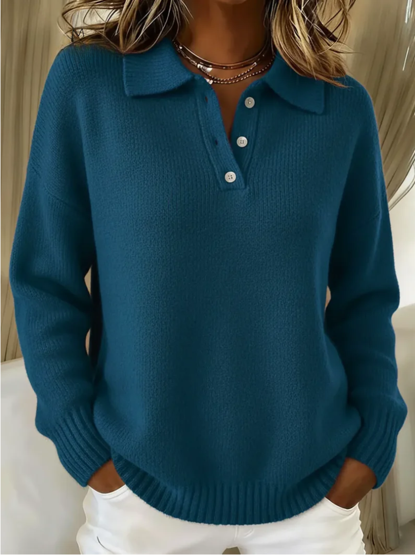 Penelope™ | Soft Knit Polo Sweater