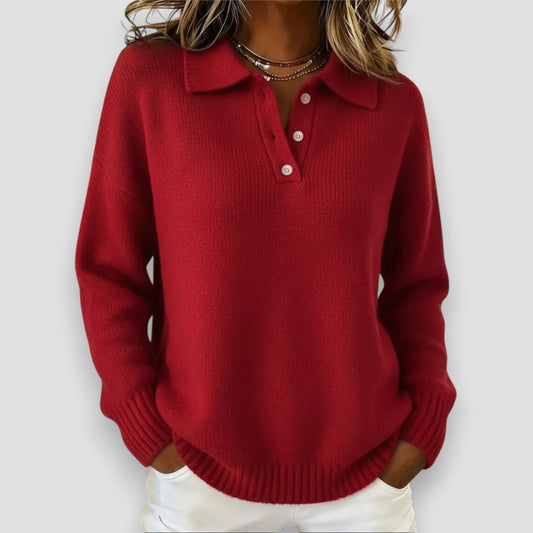Penelope™ | Soft Knit Polo Sweater