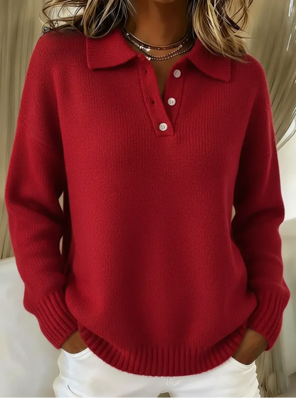Penelope™ | Soft Knit Polo Sweater