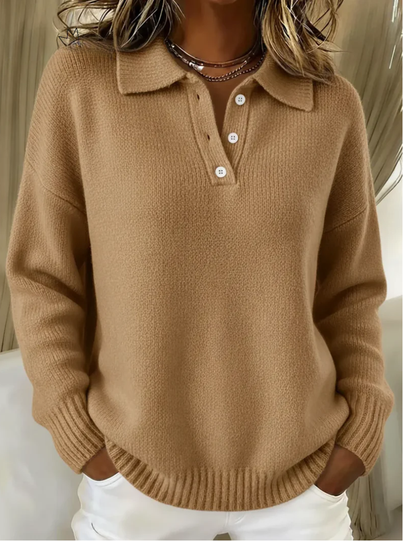 Penelope™ | Soft Knit Polo Sweater